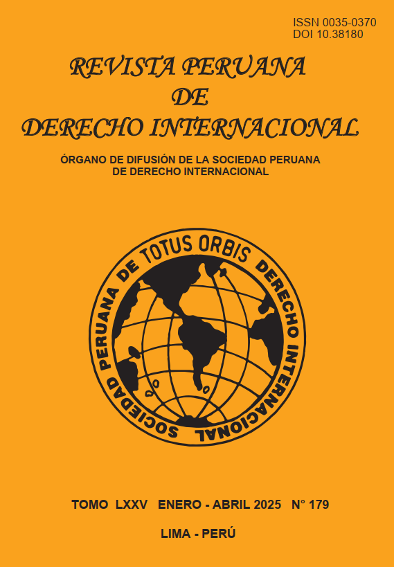					Ver Núm. 179 (2025): Tomo LXXV Enero - Abril 2025 No. 179 Revista Peruana de Derecho Internacional
				